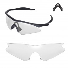 Walleva Clear Non-Polarized Replacement Lenses With Black Nosepad for Oakley M Frame Sweep Sunglasses